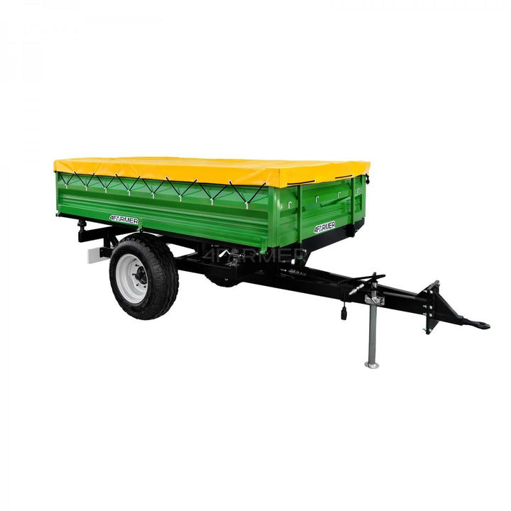 Rimorchio agricolo a un asse 2,5T con cassone ribaltabile + telo