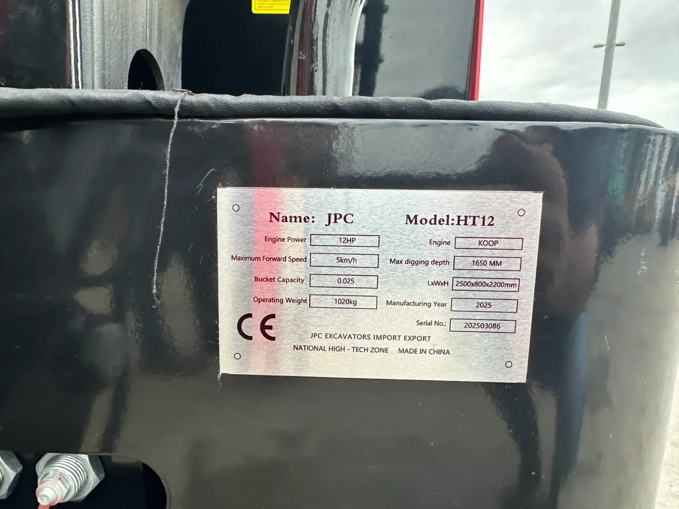 JPC HT12 Mini Escavatore 2025 - Nuovo 0h, 1 Ton, Motore Koop Diesel, Attacco Rapido