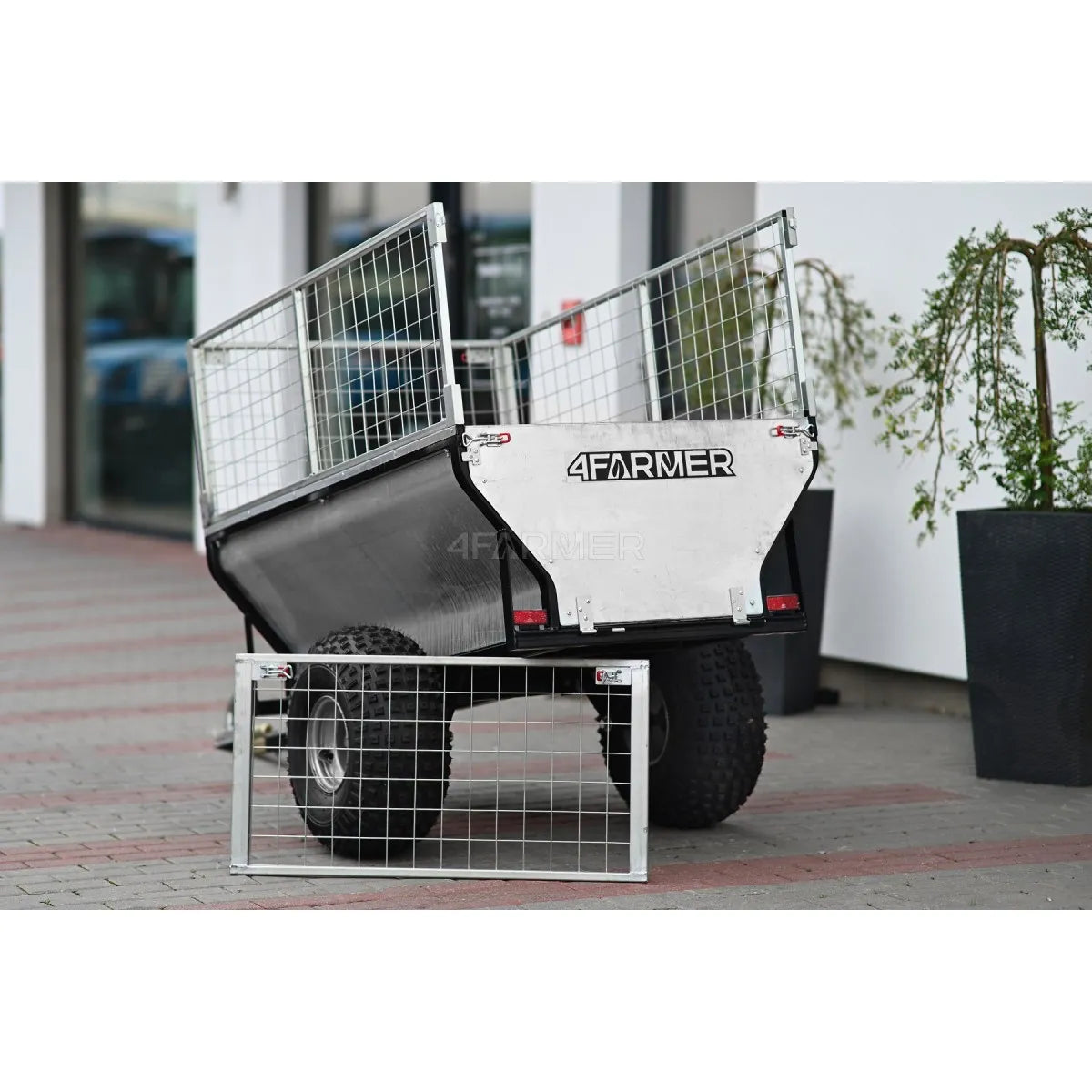 Rimorchio da giardino per quad (ATV) KD-T01B con estensioni a rete