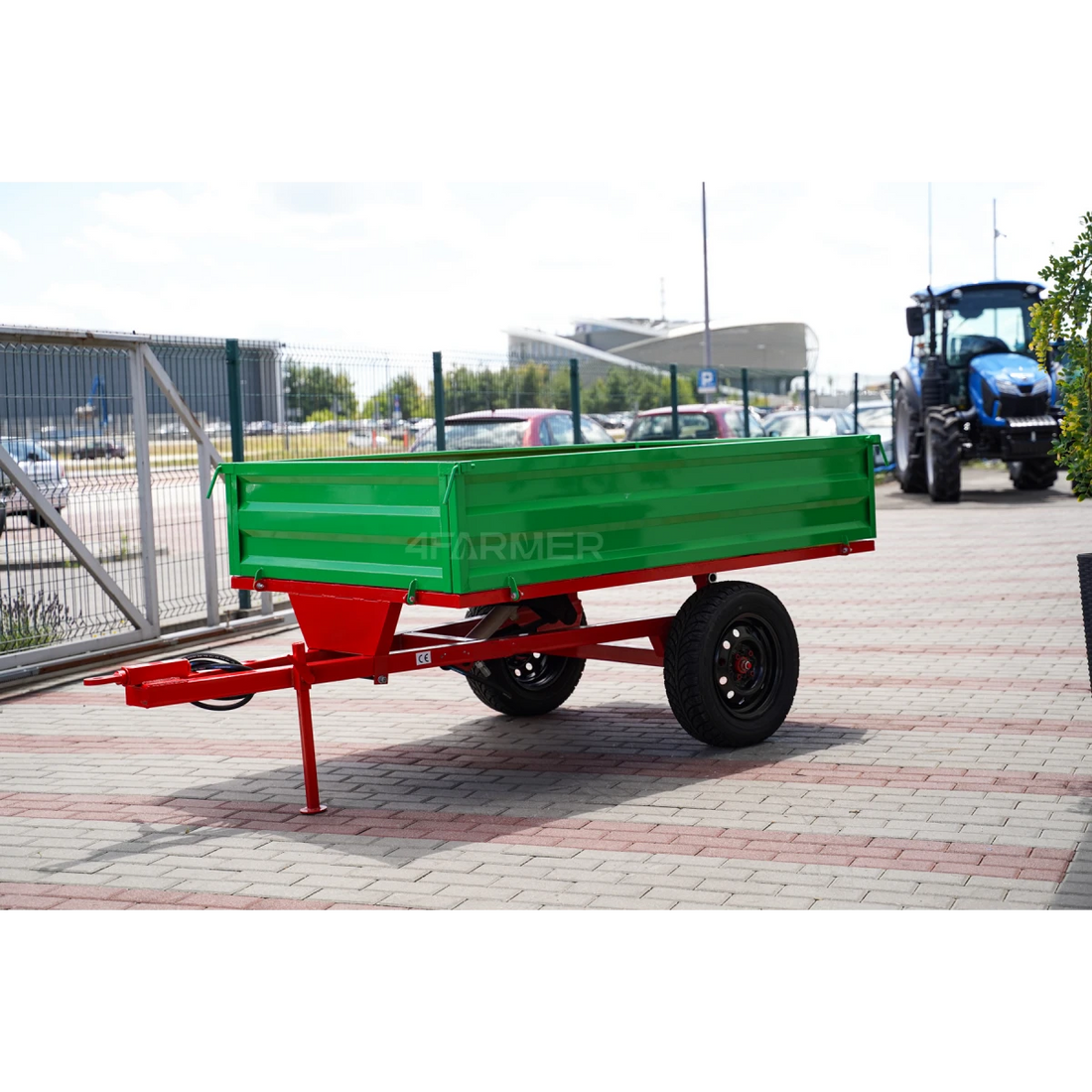 Rimorchio agricolo monocarrello 1T con ribaltabile